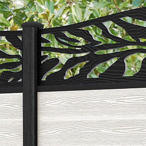 Classic Malawi Curved Top Fence Panel - Light Stone - with our composite posts