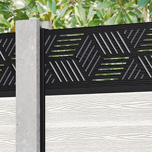 Classic Cubed Fence Panel - Light Stone - for existing concrete posts