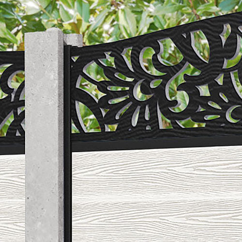 Classic Heritage Curved Top Fence Panel - Light Stone - for existing concrete posts
