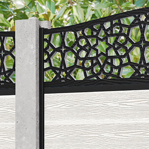 Classic Nazira Curved Top Fence Panel - Light Stone - for existing concrete posts