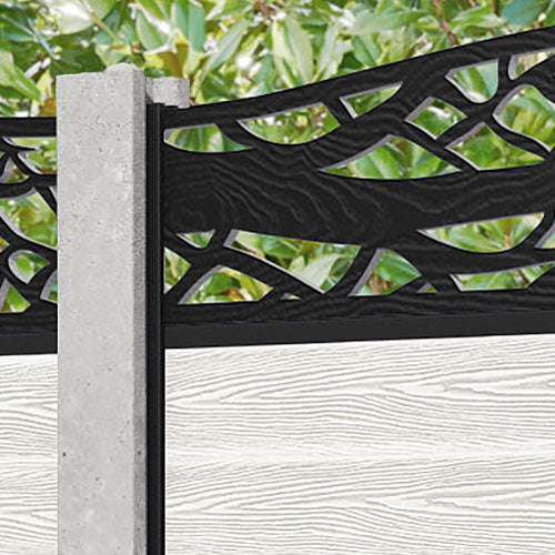 Classic Twilight Curved Top Fence Panel - Light Stone - for existing concrete posts