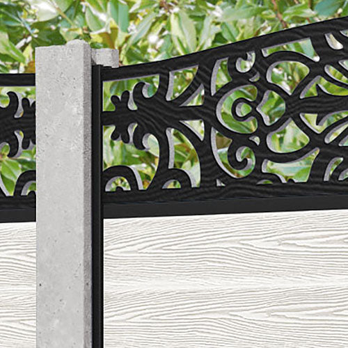 Classic Windsor Curved Top Fence Panel - Light Stone - for existing concrete posts