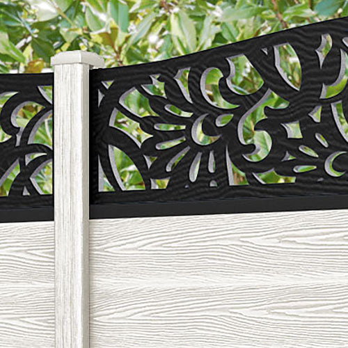 Classic Heritage Curved Top Fence Panel - Light Stone - with our composite posts