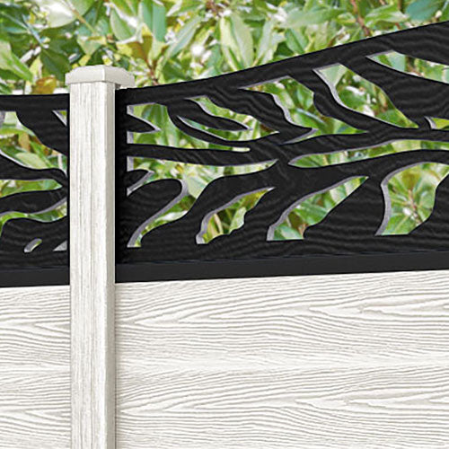 Classic Malawi Curved Top Fence Panel - Light Stone - with our composite posts