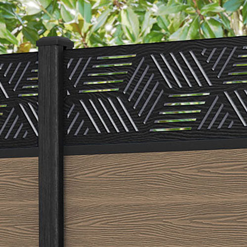 Classic Cubed Fence Panel - Teak - with our composite posts