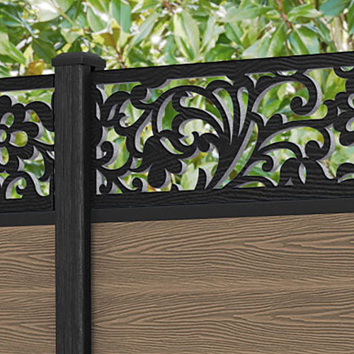 Classic Eden Fence Panel - Teak - with our composite posts