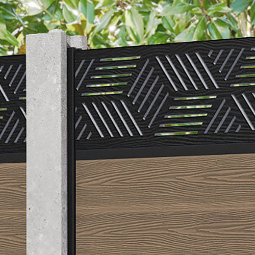 Classic Cubed Fence Panel - Teak - for existing concrete posts