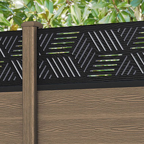 Classic Cubed Fence Panel - Teak - with our composite posts
