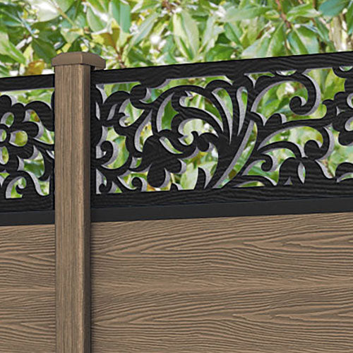 Classic Eden Fence Panel - Teak - with our composite posts