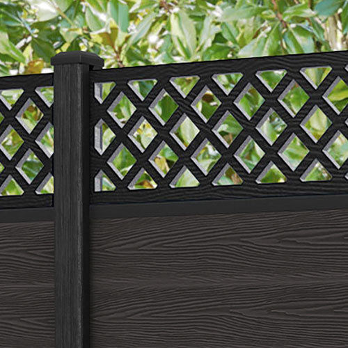 Classic Hive Fence Panel - Dark Oak - with our composite posts