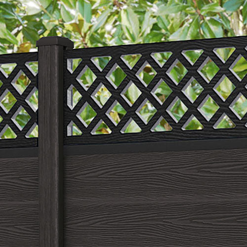Classic Hive Fence Panel - Dark Oak - with our composite posts