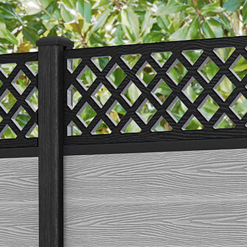 Classic Hive Fence Panel - Light Grey - with our composite posts