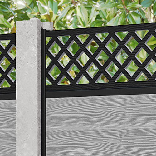 Classic Hive Fence Panel - Light Grey - for existing concrete posts
