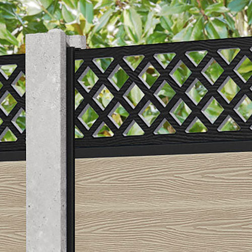 Classic Hive Fence Panel - Light Oak - for existing concrete posts