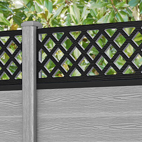 Classic Hive Fence Panel - Light Grey - with our composite posts