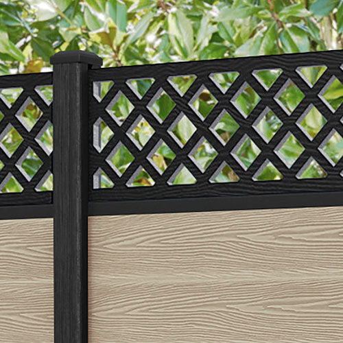 Classic Hive Fence Panel - Light Oak - with our composite posts