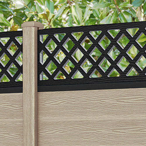 Classic Hive Fence Panel - Light Oak - with our composite posts