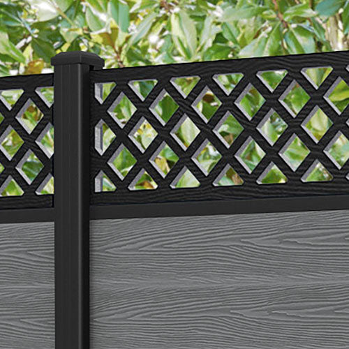 Classic Hive Fence Panel - Mid Grey - with our aluminium posts