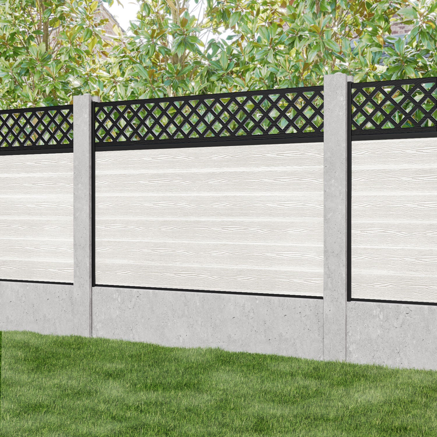 Classic Hive Fence Panel - Light Stone - for existing concrete posts