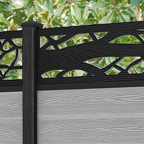 Classic Twilight Fence Panel - Light Grey - with our composite posts