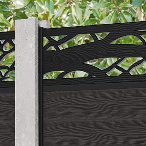 Classic Twilight Fence Panel - Dark Oak - for existing concrete posts