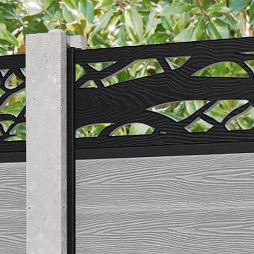 Classic Twilight Fence Panel - Light Grey - for existing concrete posts