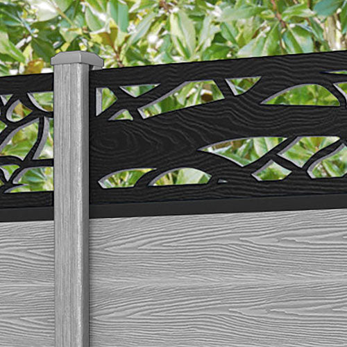 Classic Twilight Fence Panel - Light Grey - with our composite posts