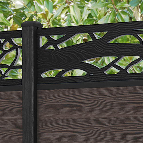 Classic Twilight Fence Panel - Mid Brown - with our composite posts