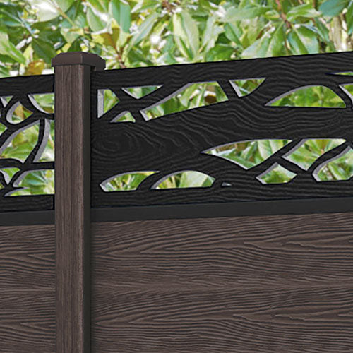 Classic Twilight Fence Panel - Mid Brown - with our composite posts