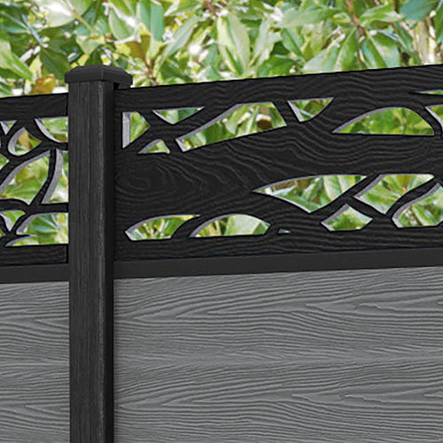 Classic Twilight Fence Panel - Mid Grey - with our composite posts