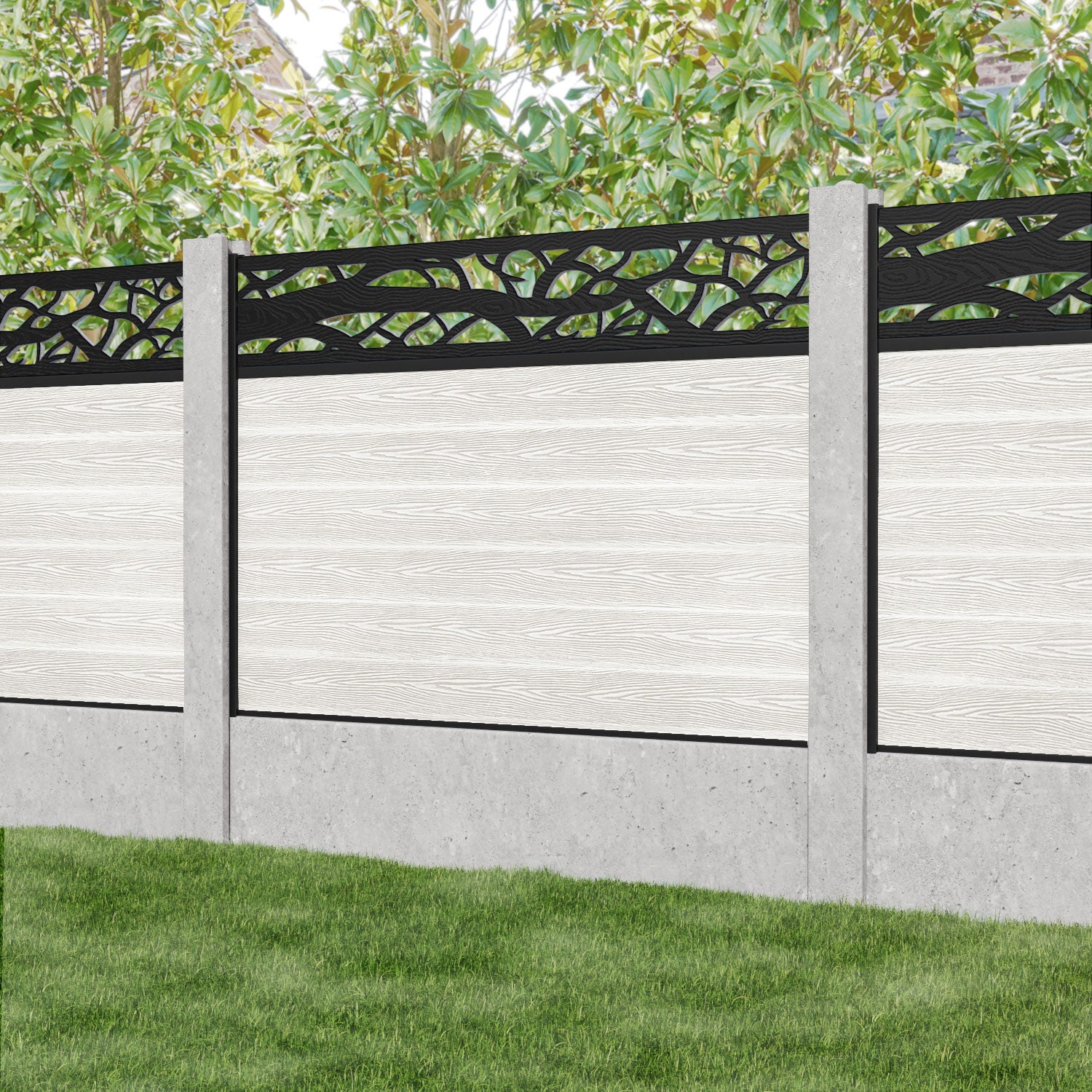 Classic Twilight Fence Panel - Light Stone - for existing concrete posts