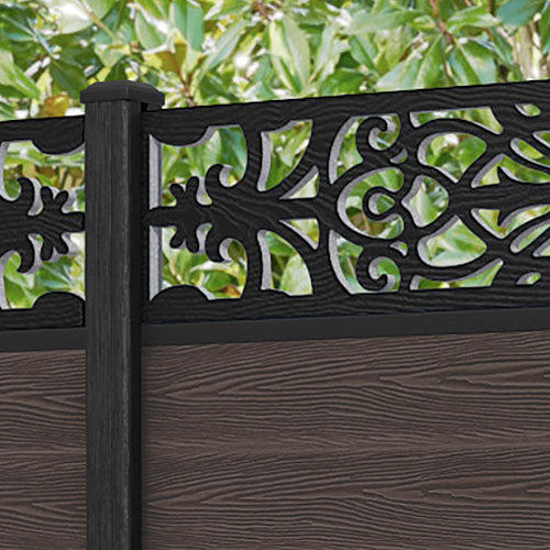 Classic Windsor Fence Panel - Mid Brown - with our composite posts