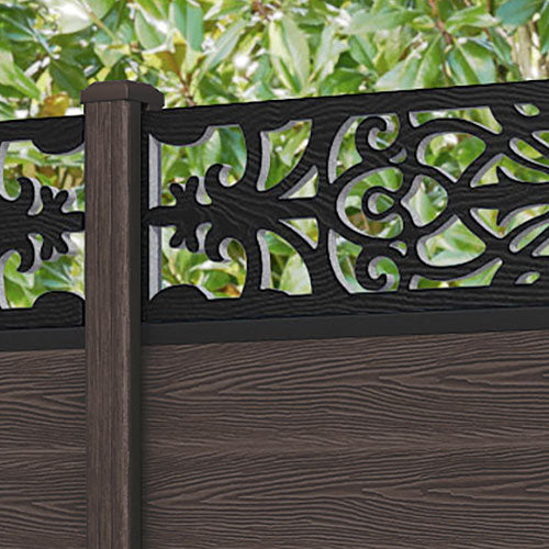 Classic Windsor Fence Panel - Mid Brown - with our composite posts