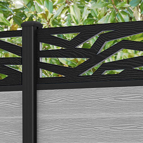 Classic Zenith Fence Panel - Light Grey - with our aluminium posts