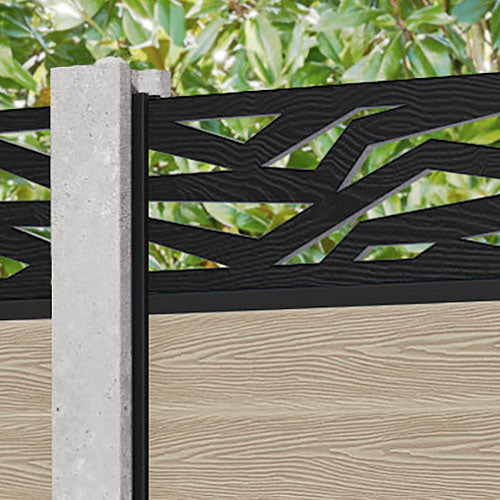 Classic Zenith Fence Panel - Light Oak - for existing concrete posts