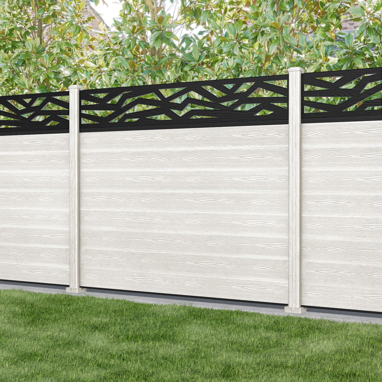 Classic Zenith Fence Panel - Light Stone - with our composite posts