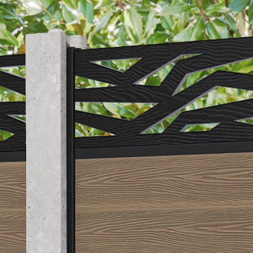 Classic Zenith Fence Panel - Teak - for existing concrete posts