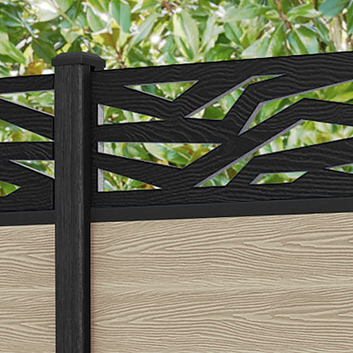 Classic Zenith Fence Panel - Light Oak - with our composite posts