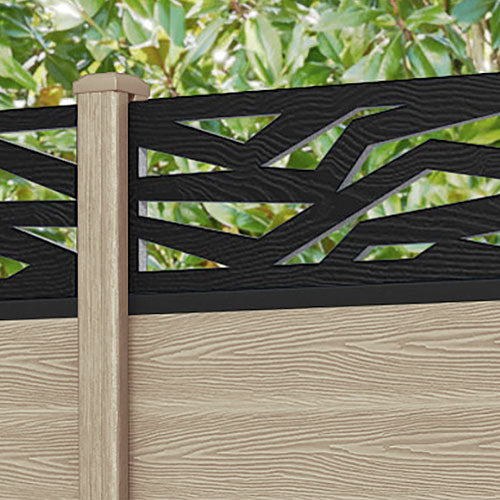 Classic Zenith Fence Panel - Light Oak - with our composite posts