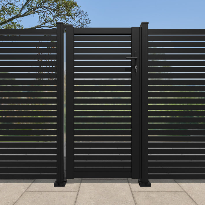 Aria Aluminium Pedestrian Gate - Black