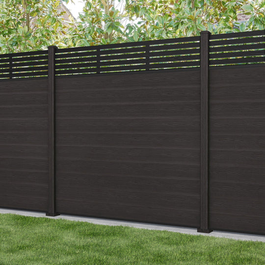 Classic Aspen Fence Panel - Dark Oak - with our composite posts