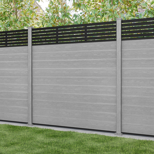 Classic Aspen Fence Panel - Light Grey - with our composite posts