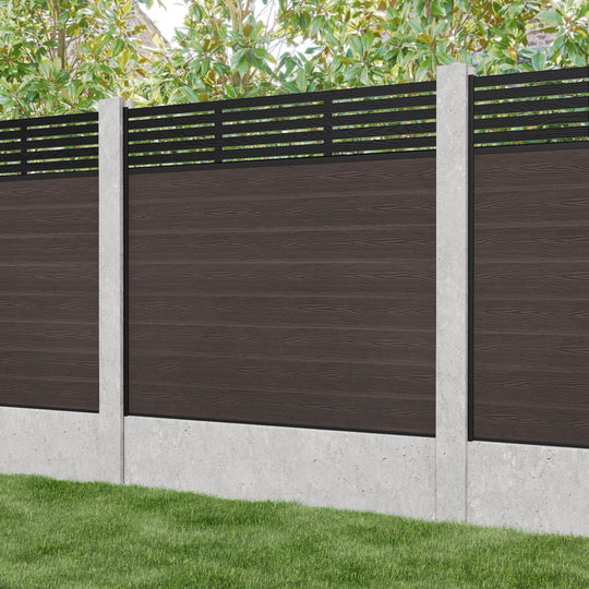 Classic Aspen Fence Panel - Mid Brown - for existing concrete posts