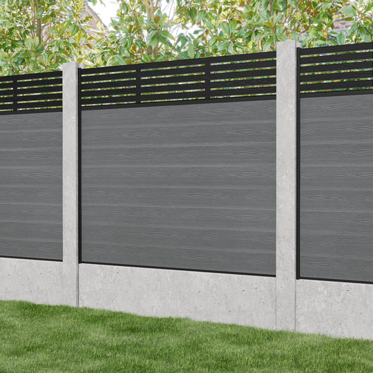 Classic Aspen Fence Panel - Mid Grey - for existing concrete posts