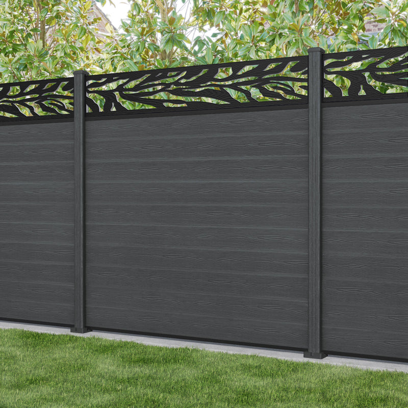 Classic Malawi Fence Panel - Dark Grey - with our composite posts