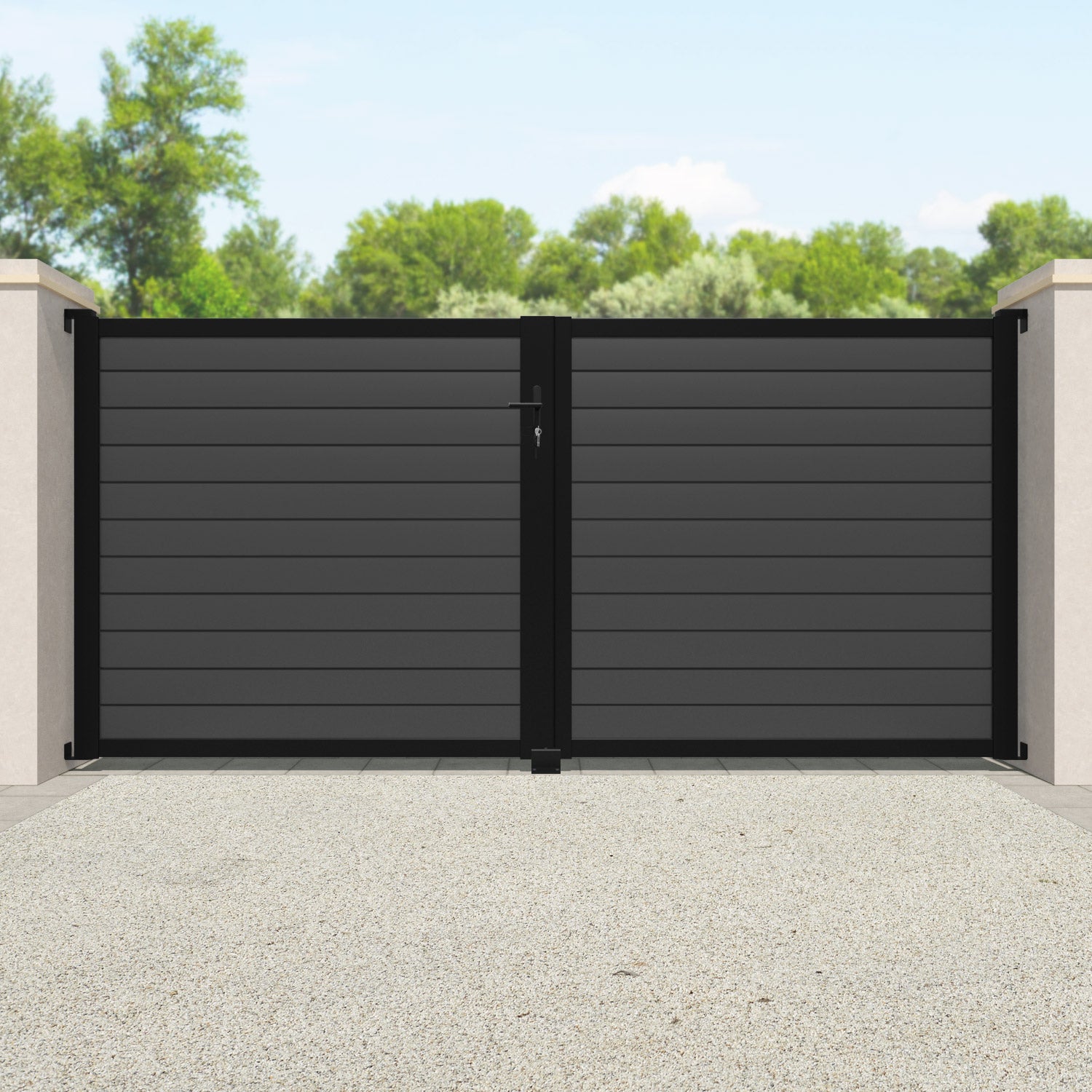Salone Aluminium Driveway Gate - Grey