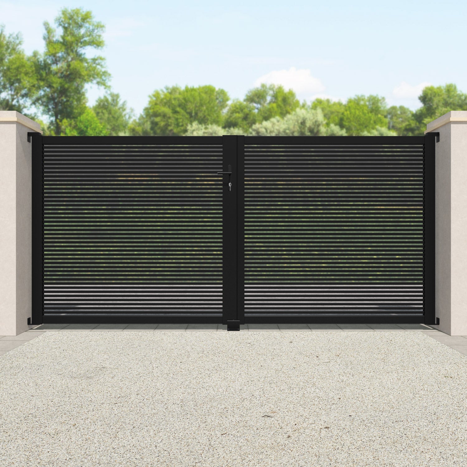 Toledo Aluminium Driveway Gate - Black