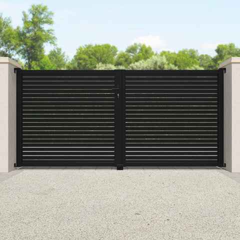 Aria Aluminium Driveway Gate - Black