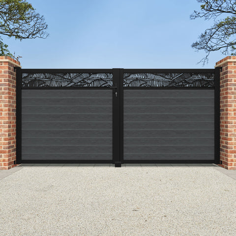 Classic Feather Straight Top Driveway Gate - Dark Grey - Top Screen