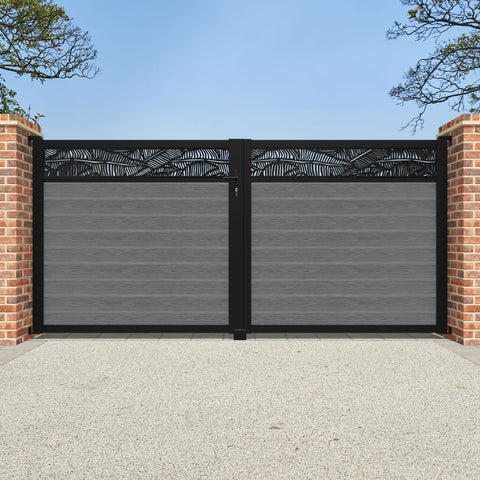Classic Feather Straight Top Driveway Gate - Mid Grey - Top Screen